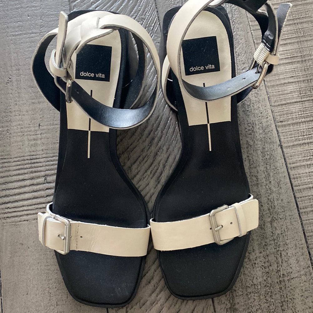 Dolce Vita cream and black hells